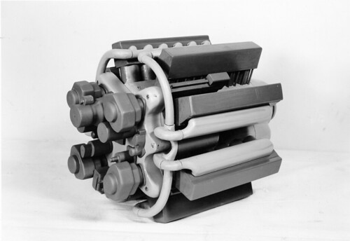 Wood scale model 48 cylinder aircraft engine Kamm Krautter by fangleman