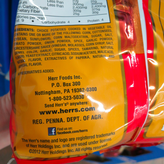 Sloppy Joe Ingredients: Odd Flavored Potato Chips by Herr's