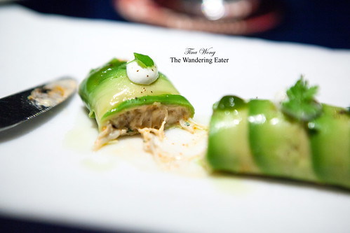 Course 12: Avocado canneloni with crab