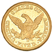 1861 Dahlonega Five Dollar Gold reverse