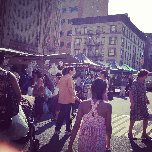 There's a farmer's market at the end of my block, and everyone speaks Spanish! Two birds, one stone.
