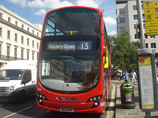London Sovereign Transdev VH2 on Route 13, Charing Cross