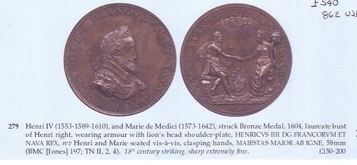 1604 Henry IV medal catalog page
