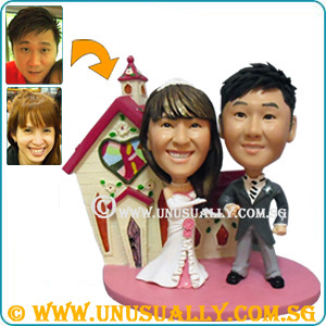 Uu 3D Custom Trendy Wedding Couple Figurines - @www.unusually.com.sg