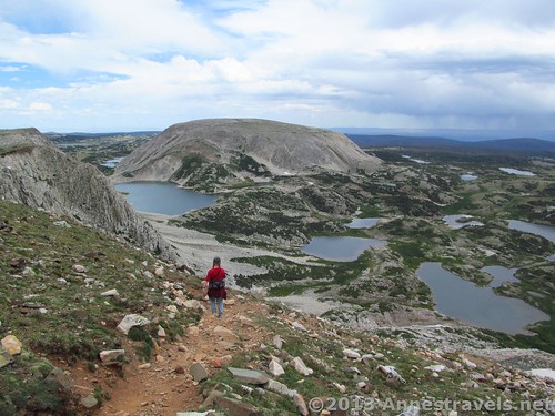 Hiking down from Medicine Bow Peak - note all the lovely lakes! Medicine Bow National Forest, Wyoming