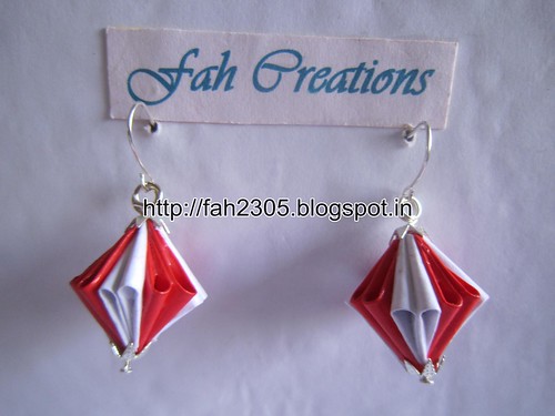 Handmade Jewelry - Origami Unit Diamond Paper Earrings (8) by fah2305