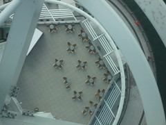 Looking down from the top to the bottom of the Spinnaker Tower