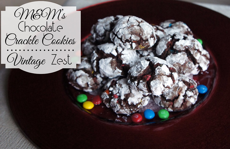 M&M's Chocolate Crackle Cookies on Diane's Vintage Zest! #recipe #holiday #baking