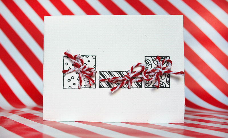 Christmas Cards - three presents design