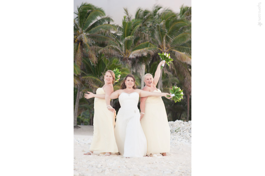 The Girls. bridesmaids dresses island wedding, fun photos