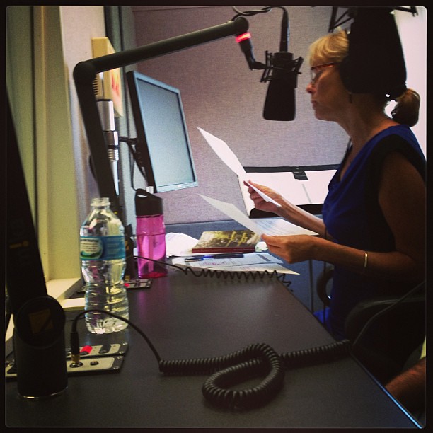 I'm in the NPR studio taping for the Regina Brett show! #npr #reginabrett