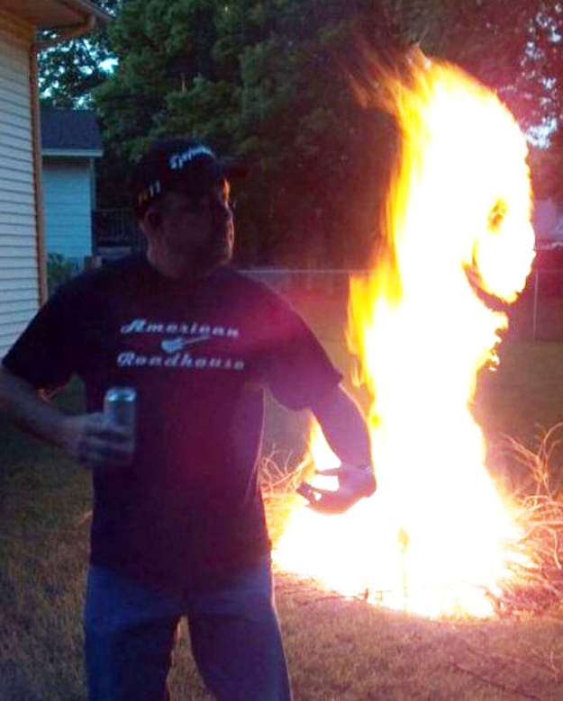 The perfectly timed smilin' fire picture: