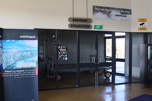 Baggage collection area at Mount Hotham Airport