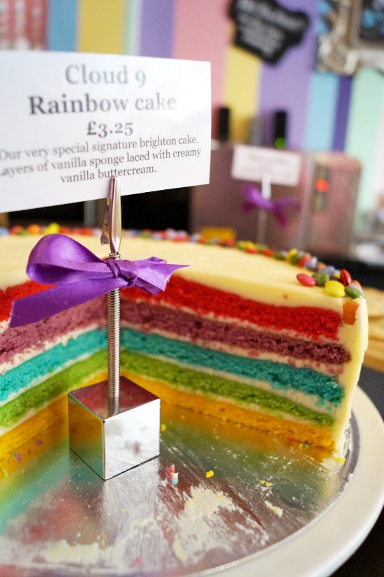 rainbow cake cloud 9 bakery brighton