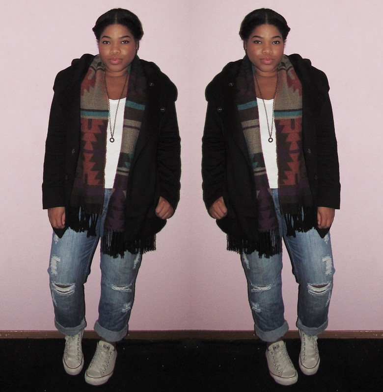 new look, zenana outfitters, outfit of the day, ootd, wiww, wiwt, converse, boyfriend jeans, braided hair, soho, vintage