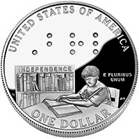 Braille commemorative dollar
