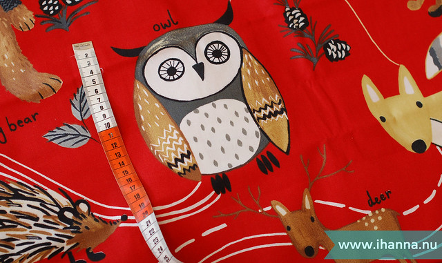 Owl in the Nature Trail Curtain Fabric Red