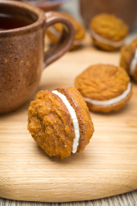   ,   ,  , ,  , pumpkin cookies with filling close-up