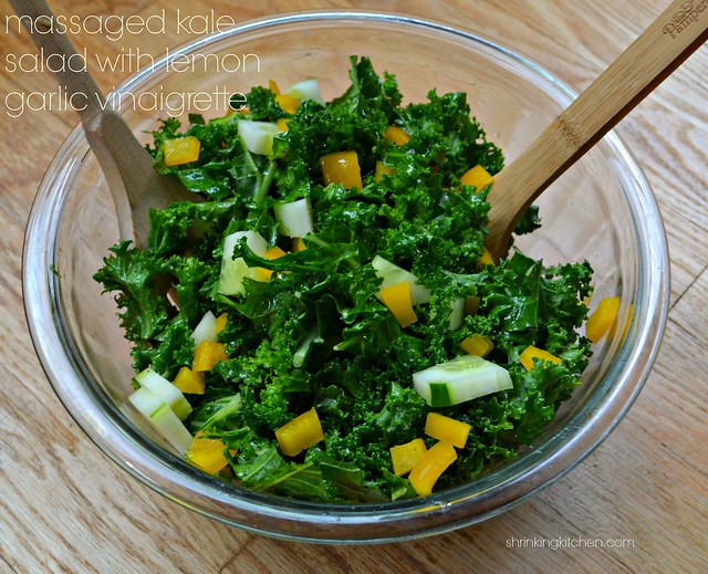 Massaged Kale Salad with Lemon Garlic Vinaigrette - Shrinking Kitchen