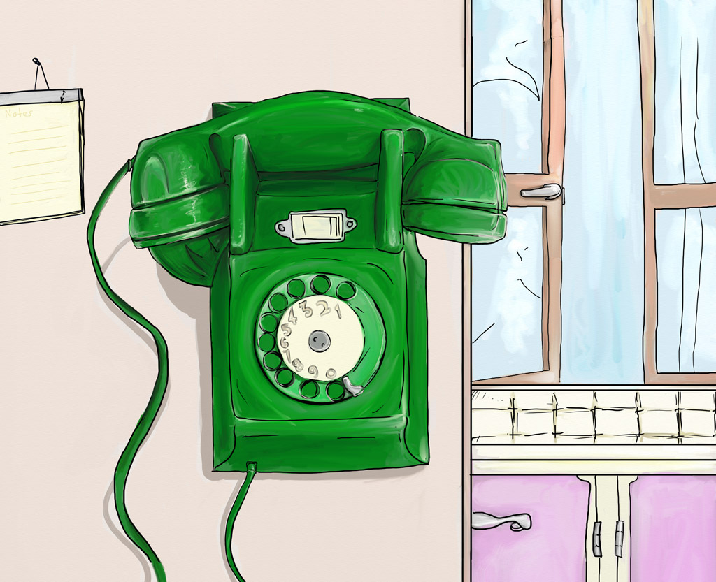 Green wall phone