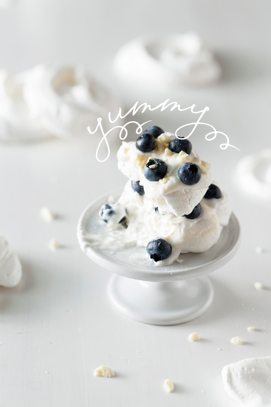 Food In Motion: White and Blue Dessert
