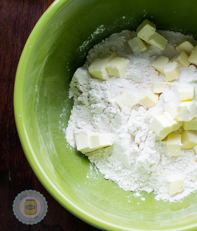 bowl with flour and cubed butter