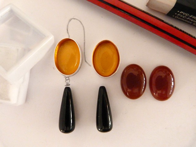 Earrings in progress