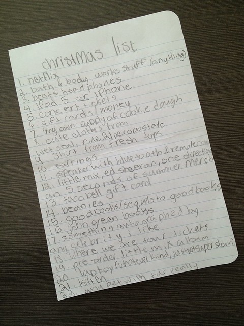 Tween Christmas List