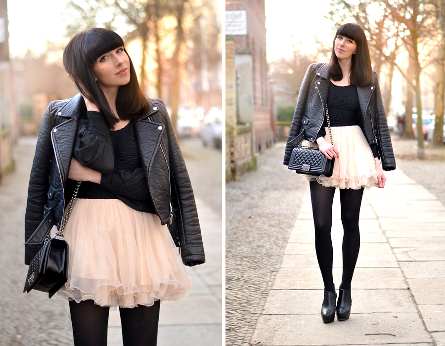 Chicwish dress Chanel Le Boy bag Zara leather biker spring outfit look ootd CATS & DOGS fashion blog Berlin 5