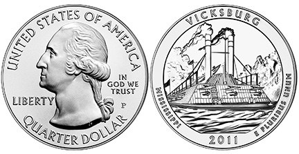 25 Centov USA 2011 Vicksburg America the Beautiful Quarter
