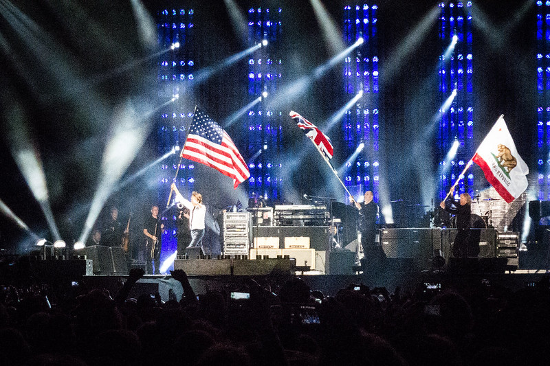 Paul McCartney Carries American Flag at Outside Lands 2013