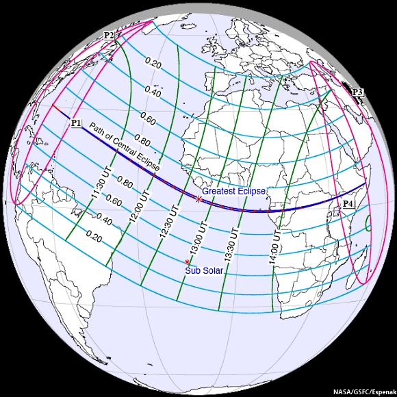 Schematic of Solar Eclipse November 3, 2013