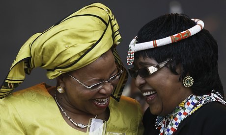 Graça Machel the current wife of Nelson Mandela and Winnie Madikizela-Mandela, his former spouse. Both were at his side when he passed on December 5, 2013. by Pan-African News Wire File Photos