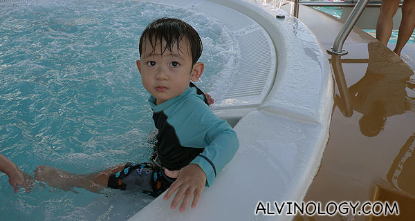 Asher having fun in the whirlpool