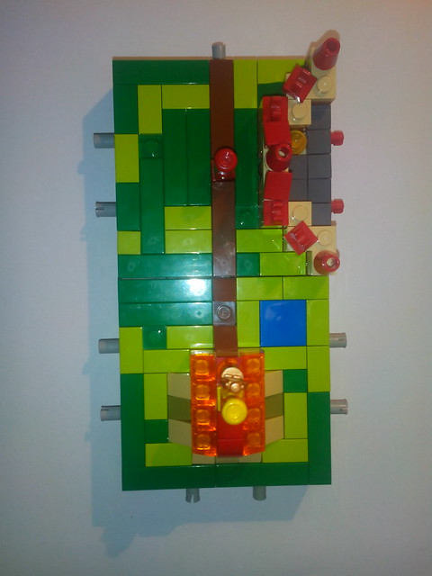 Tuiles Carcassonne en Lego : vue de dessus