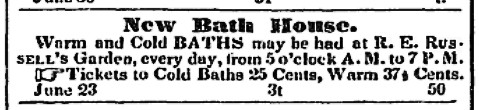 Russell Bath House ad