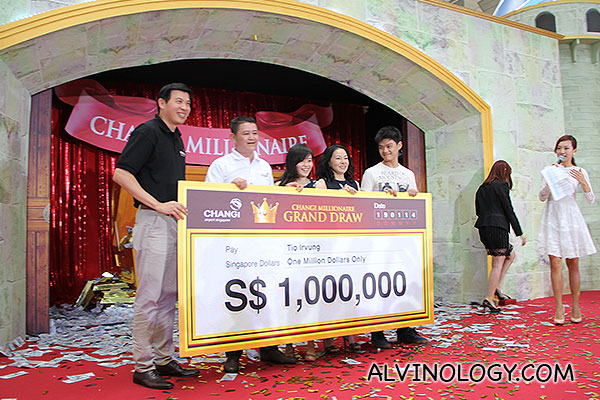 The giant S$1 million cheque