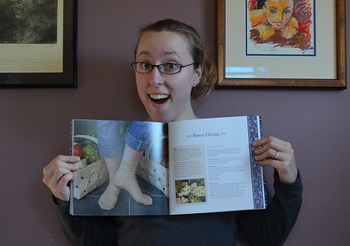 Me with my American Sock Knitting book