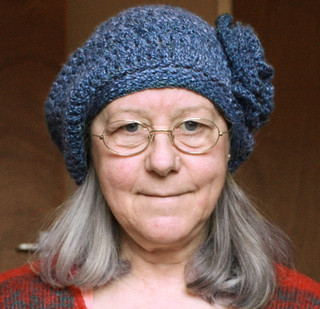 Blue crochet slouchy hat