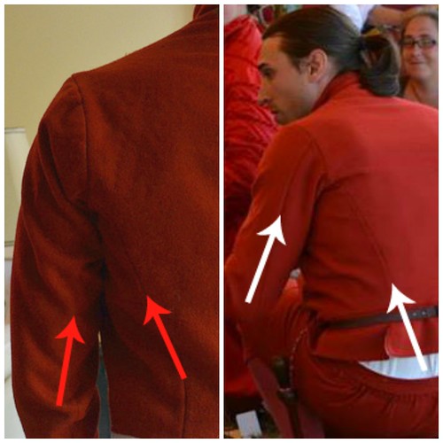 Before and After, Red Men's Outfit, from 1560's Italy, based heavily on Moroni portraits on MorganDonner.com