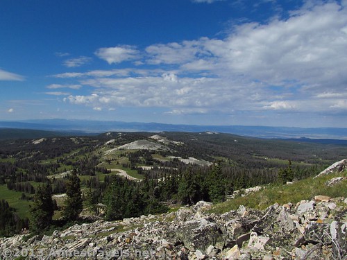 Looking west while climbing up the first set of scree on the Medicine Bow Peak Trail, Medicine Bow National Forest, WY