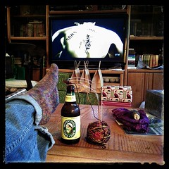 How I plan to spend the next hour. Or three. #pearcider #knitting #SonsOfAnarchy #vacation