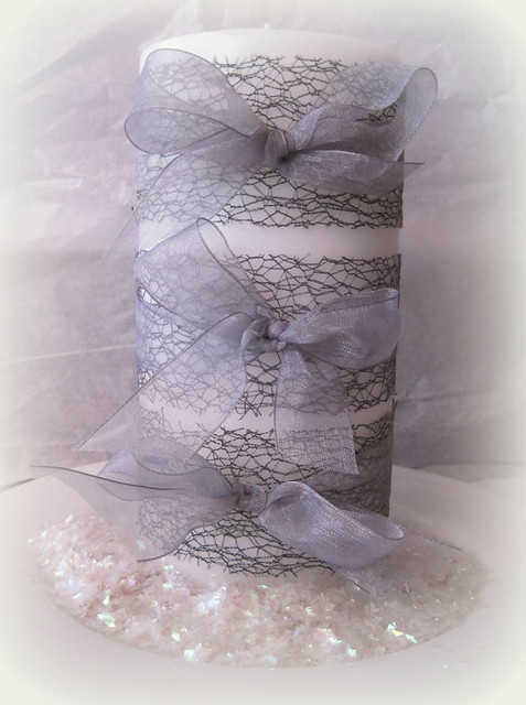 Ribbon Wrapped Candle - Designs By Dawn Rene