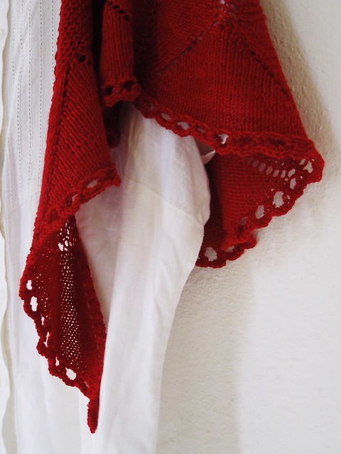 Damson shawl in Wollmeise Twin Ruby Thursday