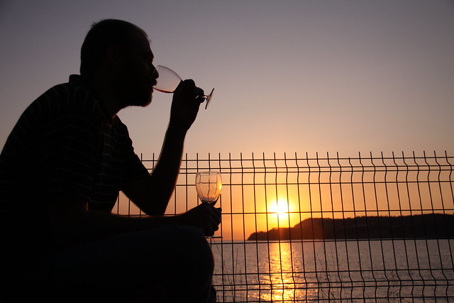 drinking wine in buyukada istanbul