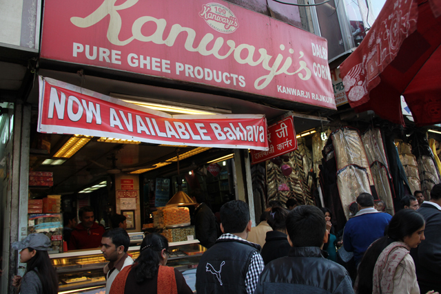 From Chandni Chowk, you can head into the alley at Kanwarji’s sweets shop
