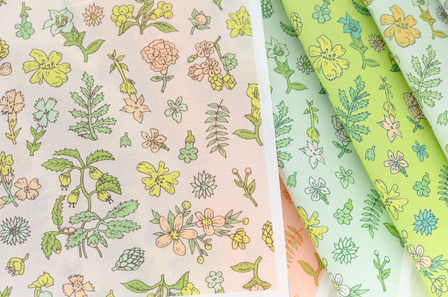 exploded flower garden fabric collection