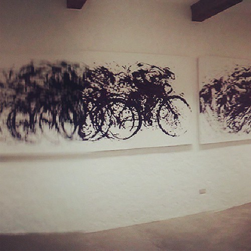 On the wall: one part of a triathlon painting