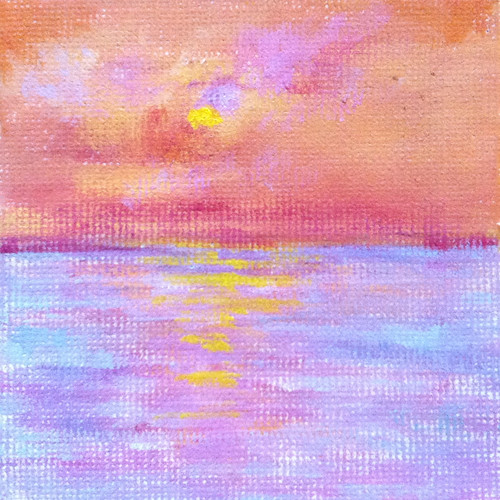 Golden Sunrise (Mini-Oil Bar Painting) by randubnick