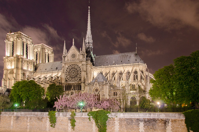 The Notre Dame Cathedral from across the River Seine